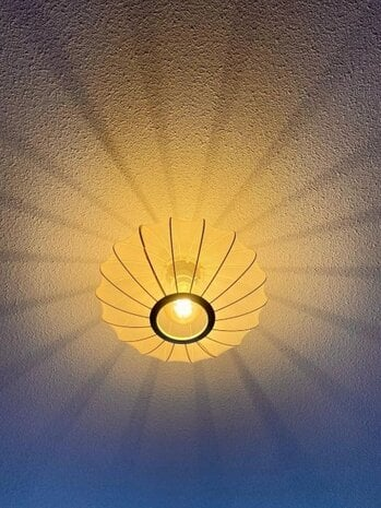 Rustige Japandi Plafondarmatuur Ø40 cm – Crème/Beige – 1x E27 Lichtpunt