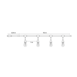 Buiten Lichtslinger 10 Meter – Prikkabel met 10x 1W E27 LED Lampen